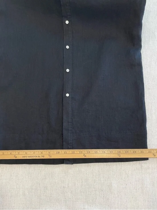 Polo Ralph Lauren Kingsley Black Linen Midi Shirtdress Sleeveless Pockets Sz 12 - Picture 12 of 14